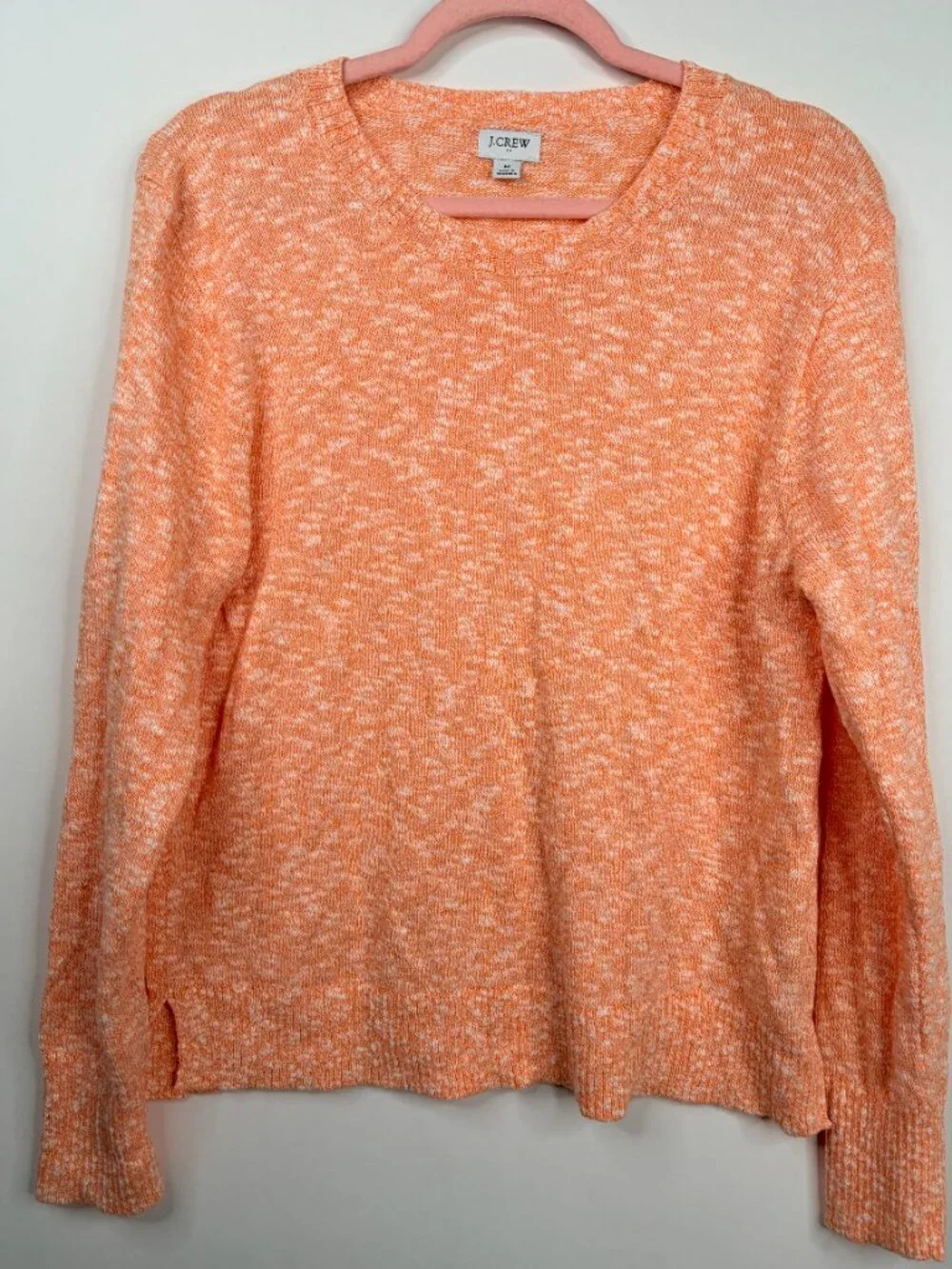 J. Crew Crew Neck Beach Sweater Orange Sherbet Medium #A2846